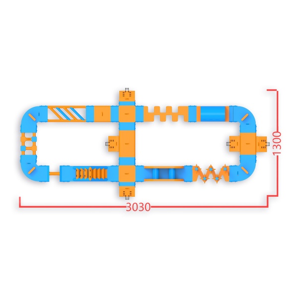 Φουσκωτό υδάτινο πάρκο Ro (30 x 13 m)